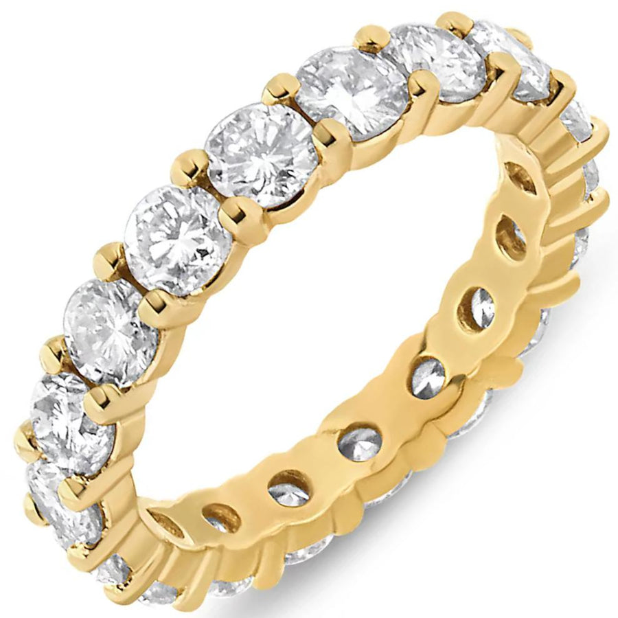 14K Yellow Gold Round Brilliant Diamond Eternity Band.