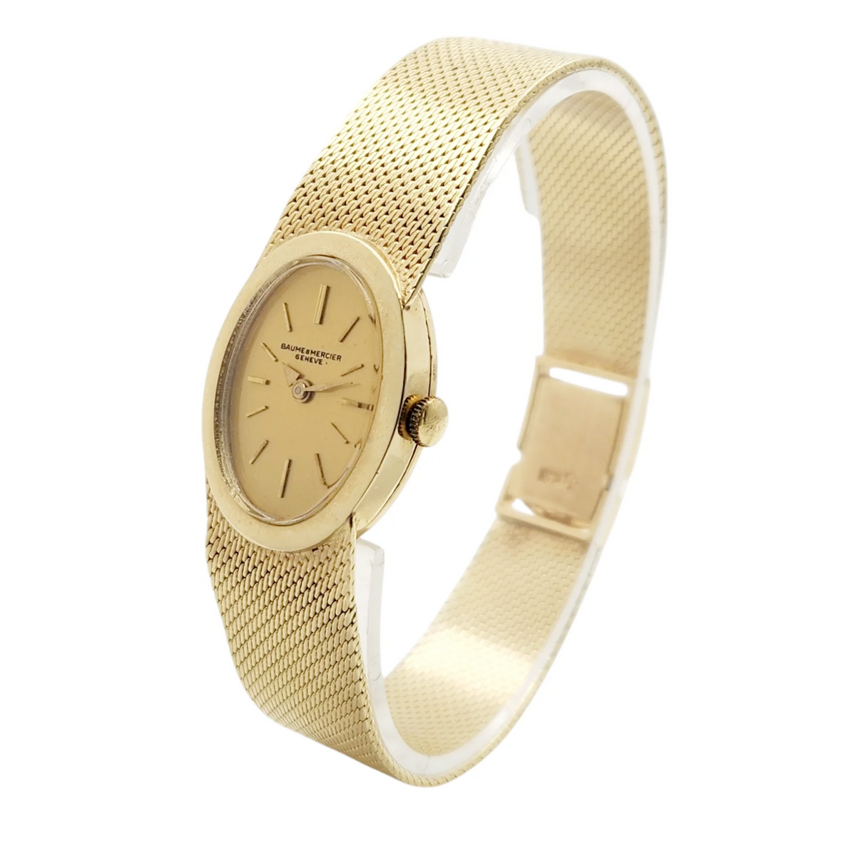 Ladies Baume & Mercier 27mm Vintage 14K Yellow Gold Watch 