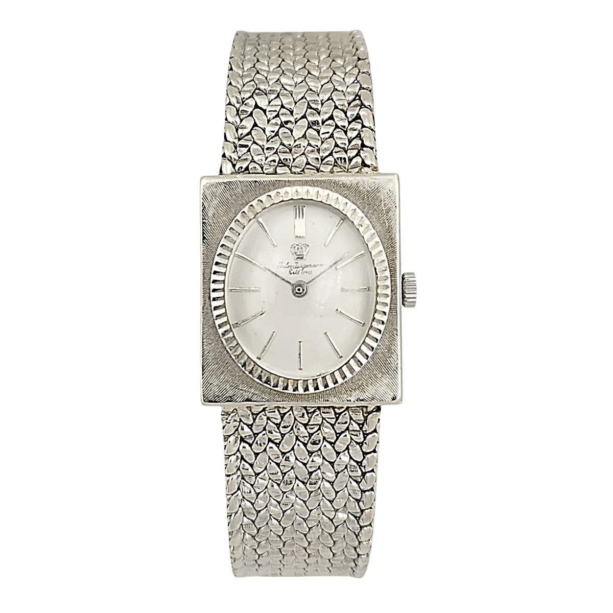 Jules Jurgensen Womens Watch 19mm White Dial Gold Tone Diamond New Battery 7.25\