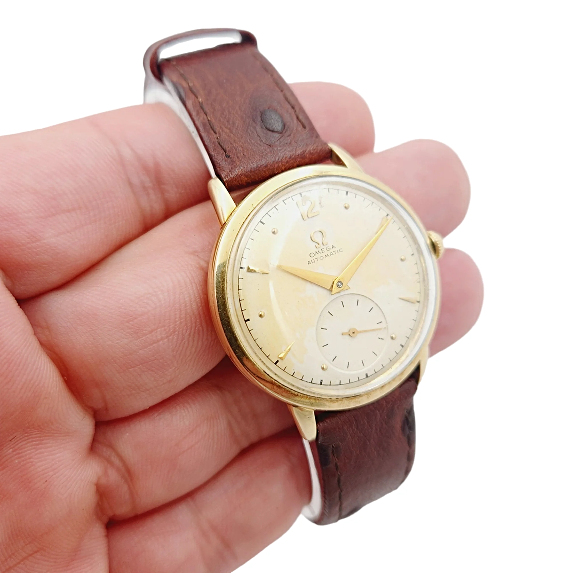 Men's Omega 33mm Vintage 1960's Automatic Yellow Gold Plated Watch with Cream Dial. (Pre-Owned)