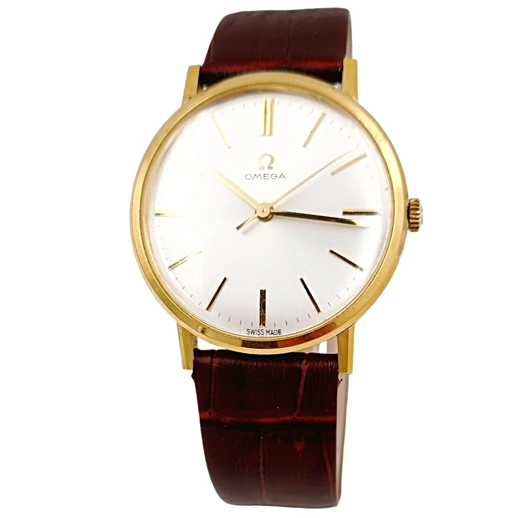 Men's Omega 34mm Vintage 1960's Automatic Yellow Gold Plated Watch with Silver Dial. (Pre-Owned)