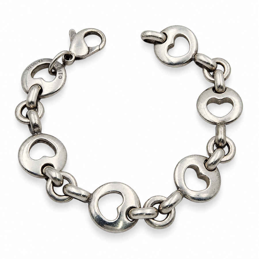 Tiffany & Co. Stencil Heart Link 6" Bracelet. (Pre-Owned)