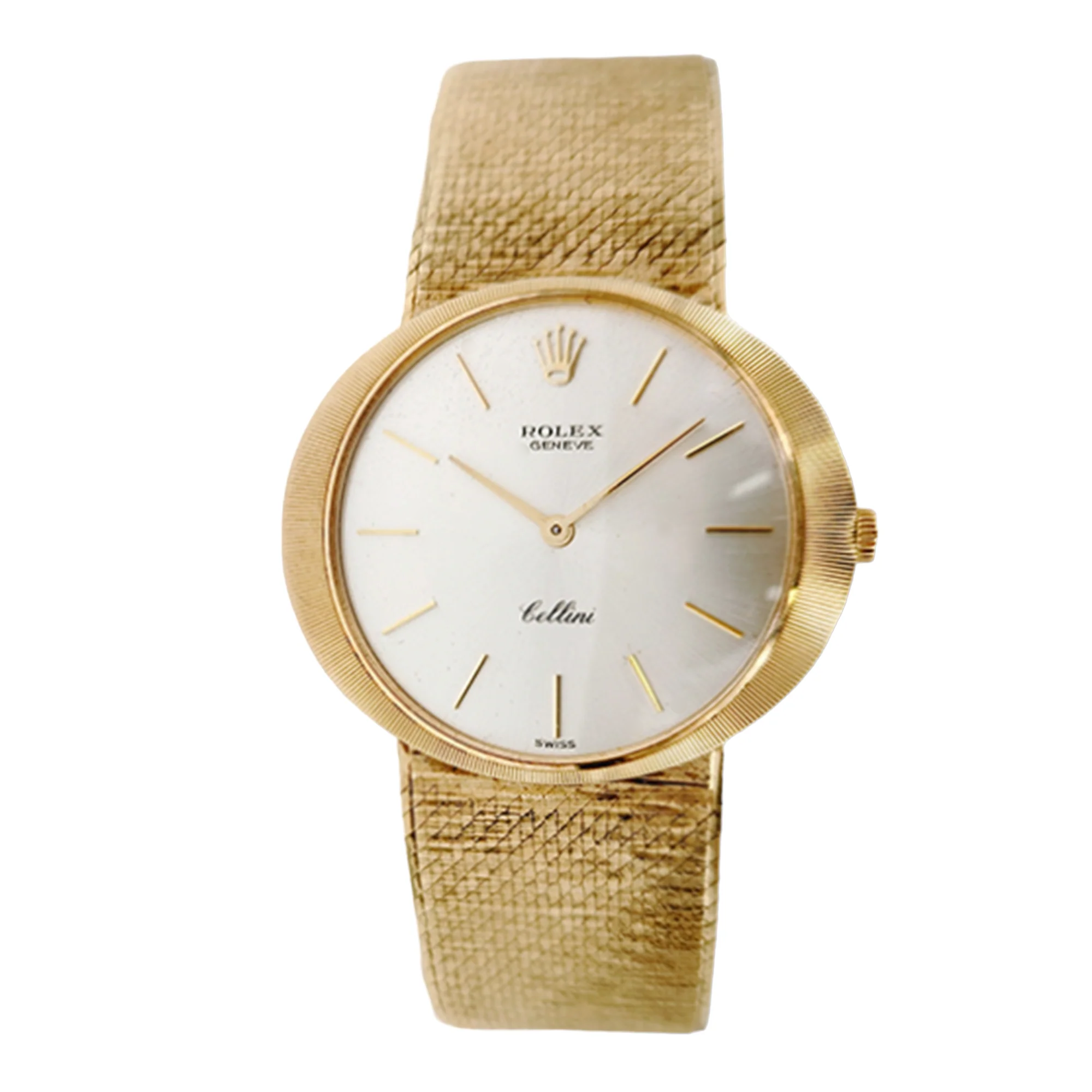 *Unisex Rolex Cellini Vintage 14K Yellow Gold Watch with Light Champagne Dial and Smooth Bezel. (Pre-Owned)