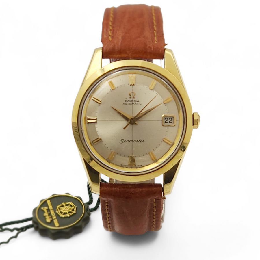 Men's Omega Seamaster 35mm Vintage Automatic Gold Plated / Stainless Steel Watch with Silver Dial. (Pre-Owned)