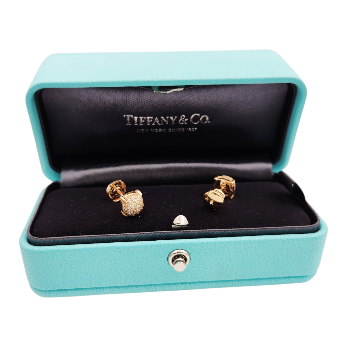 Tiffany & Co. Paloma Picasso 18k Rose Gold 0.33 Ct. Diamond Sugar Stack Earrings. (Pre-Owned)