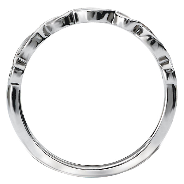14K White Gold Classic Romance Collection Wedding Band.