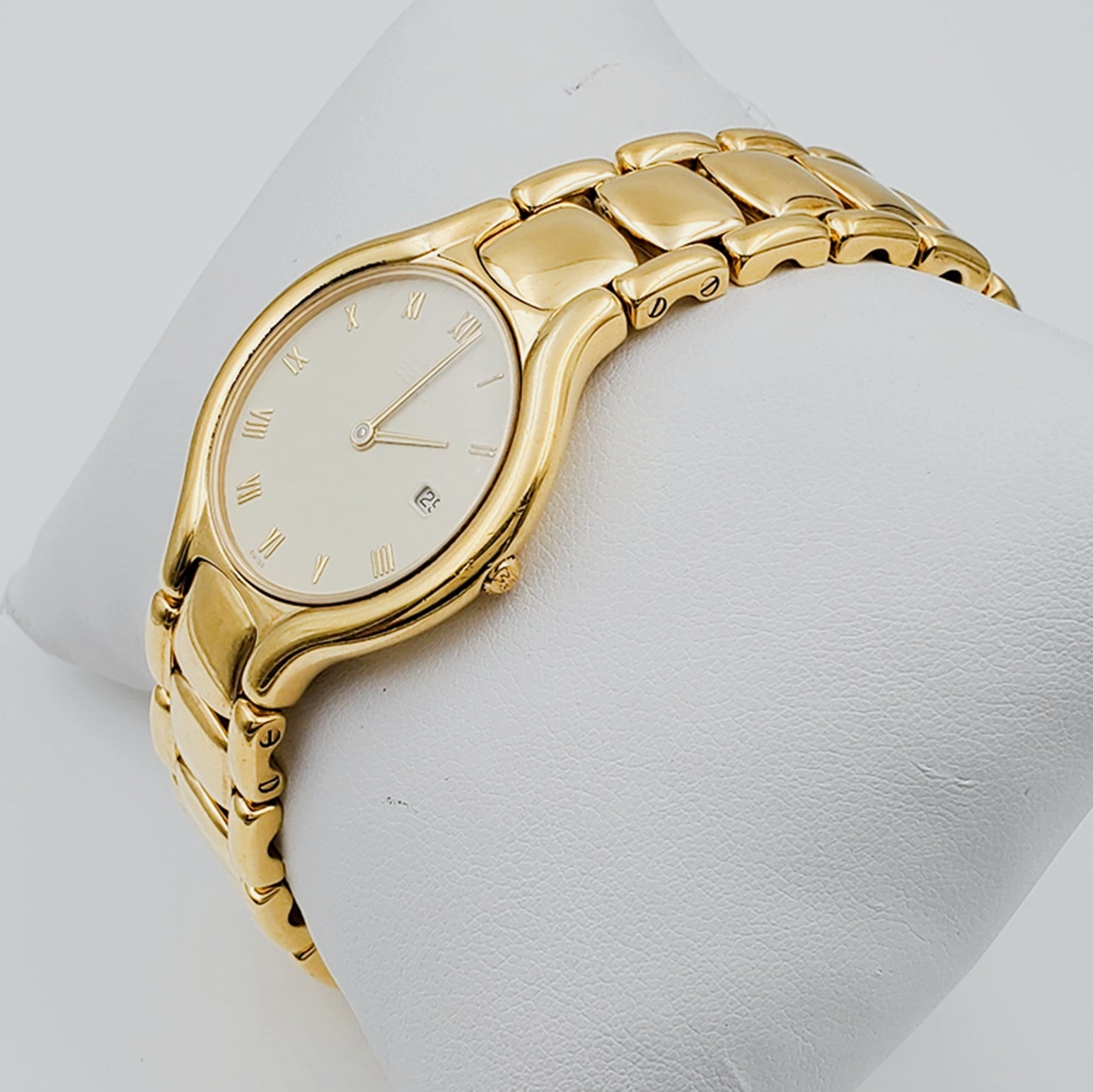 Unisex Ebel 31mm Beluga 18K Solid Yellow Gold Watch with Cream Dial and Roman Numeral. (Pre-Owned)