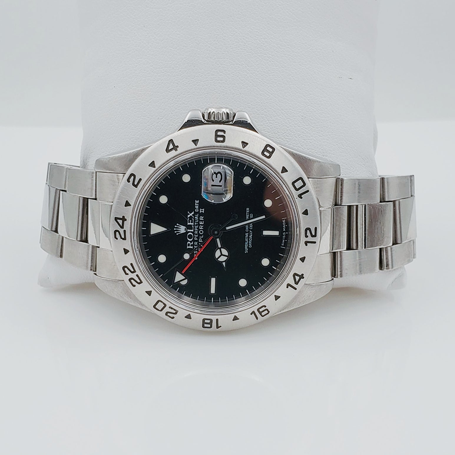 *Men's Rolex 40mm Explorer II Stainless Steel Watch with Oyster Band and Black Dial. (Pre-Owned)