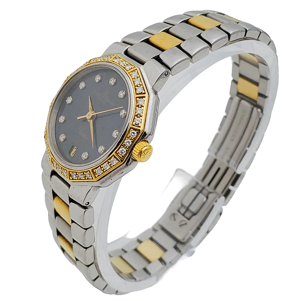 Ladies Baume & Mercier Riviera Two Tone Gold Plated / Stainless Steel Watch with Diamond Dial and Diamond Bezel. (Pre-Owned)