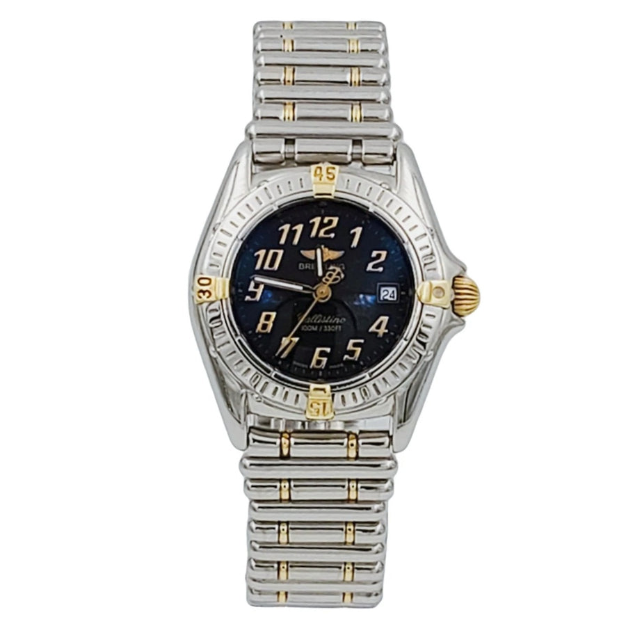 Ladies Breitling 28mm Two Tone Gold / Stainless Steel Watch with Black Dial. (Pre-Owned)