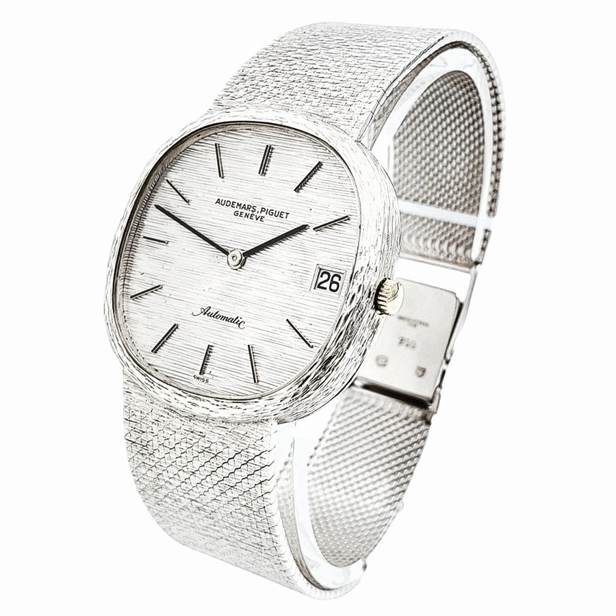Men's Audemars Piguet 1974 Vintage 34mm Watch with 18K White Gold Band and Silver Dial. (Pre-Owned 5424BA)