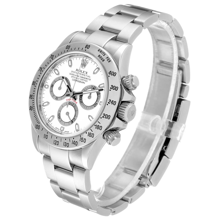 Men's Rolex Daytona 40mm Stainless Steel Watch with Chronograph White Dial. (Pre-Owned 116520)