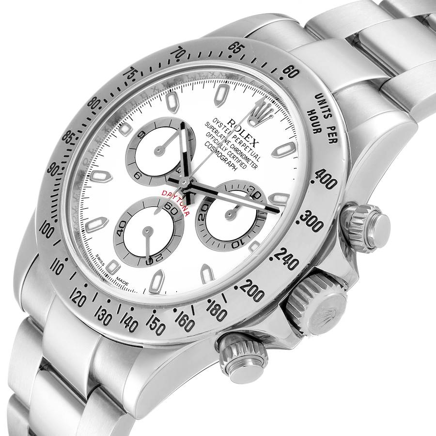 Men's Rolex Daytona 40mm Stainless Steel Watch with Chronograph White Dial. (Pre-Owned 116520)