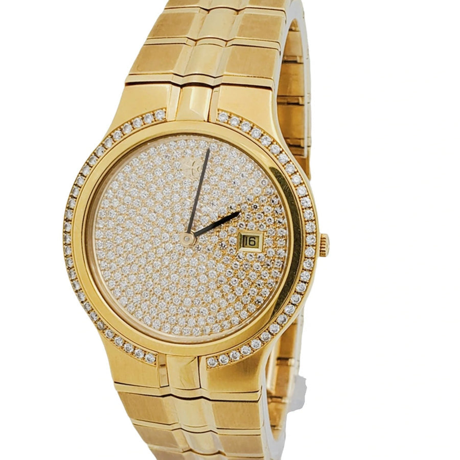 Men's Vacheron & Constantin Phidias 32mm Solid 18K Yellow Gold Band Watch with Diamond Dial and Diamond Bezel. (Pre-Owned)