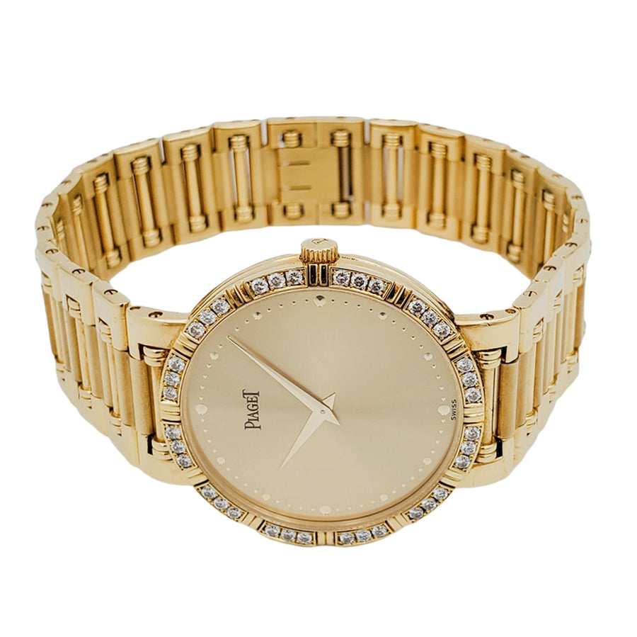 Unisex Piaget Dancer 31mm Vintage Solid 18K Yellow Gold Band Watch with Champagne Diamond Dial. (Pre-Owned)