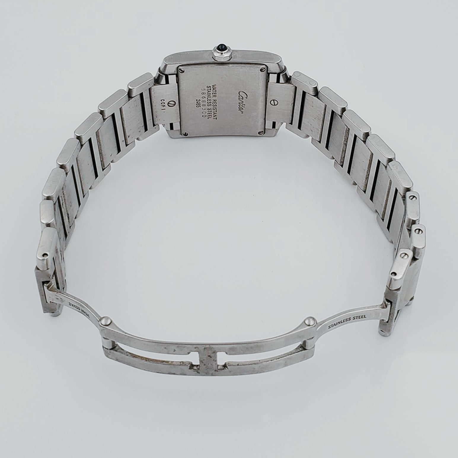 Ladies Medium Cartier 25mm Tank Francaise Stainless Steel Watch In Polished Finish. (Pre-Owned)