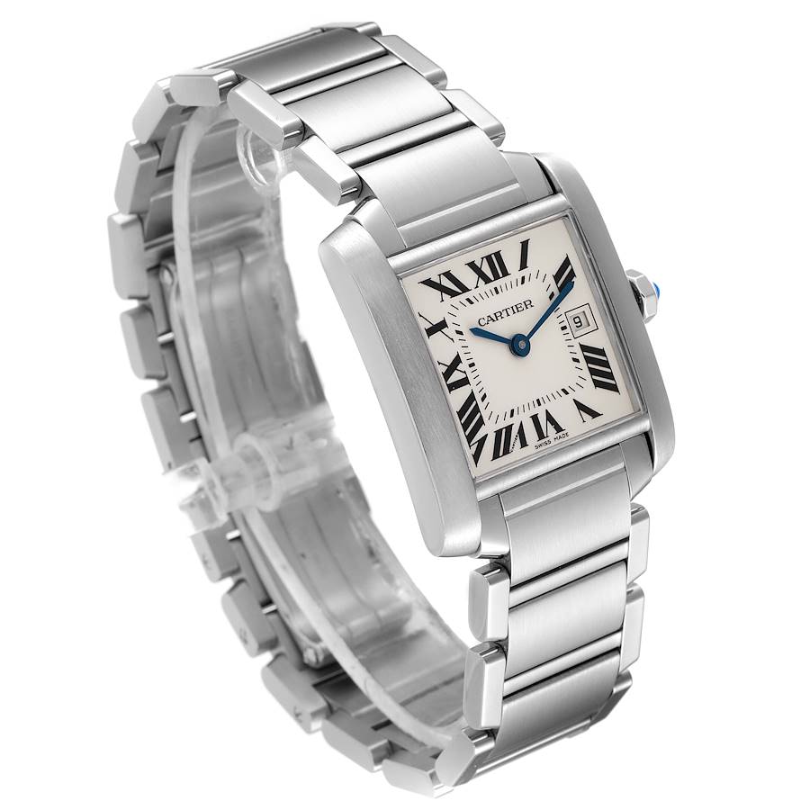 Ladies Medium Cartier 25mm Tank Francaise Stainless Steel Watch In Polished Finish. (Pre-Owned)