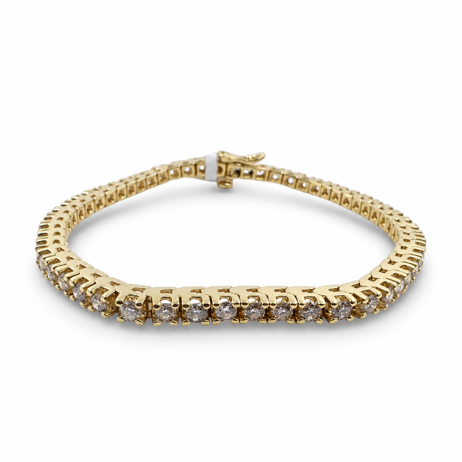 14k Yellow Gold 2.20 Carat Tennis 6.75" Bracelet. (New)
