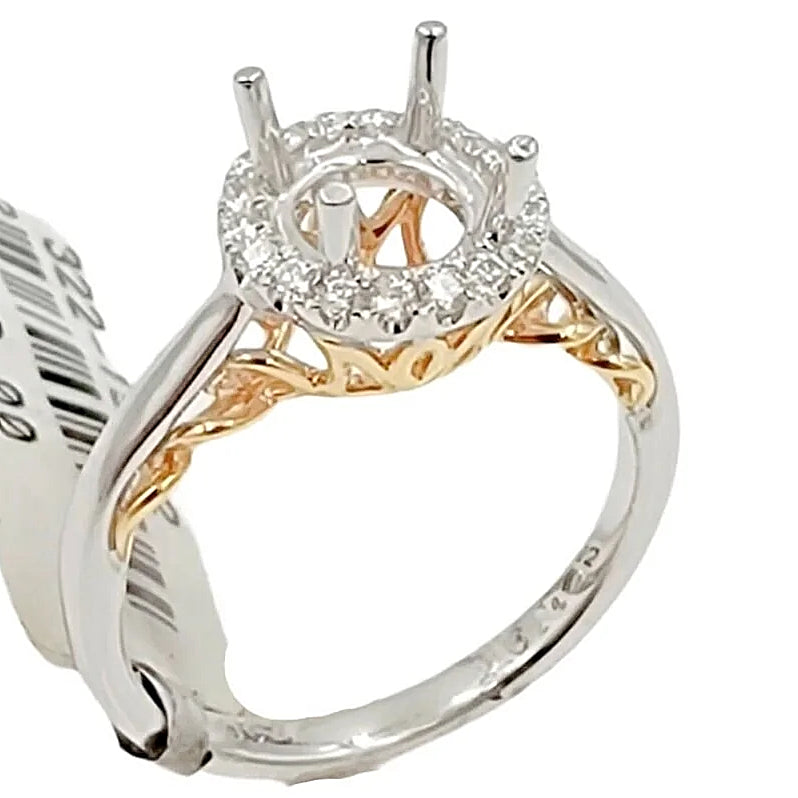 18K White / Rose Gold Setting Engagement Ring.