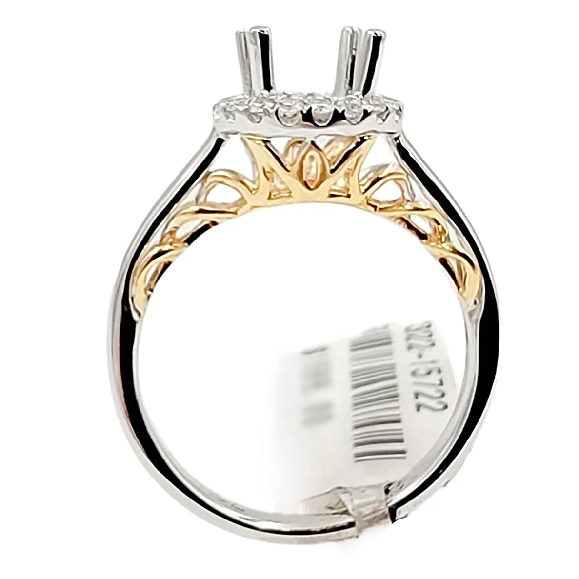 18K White / Rose Gold Setting Engagement Ring.