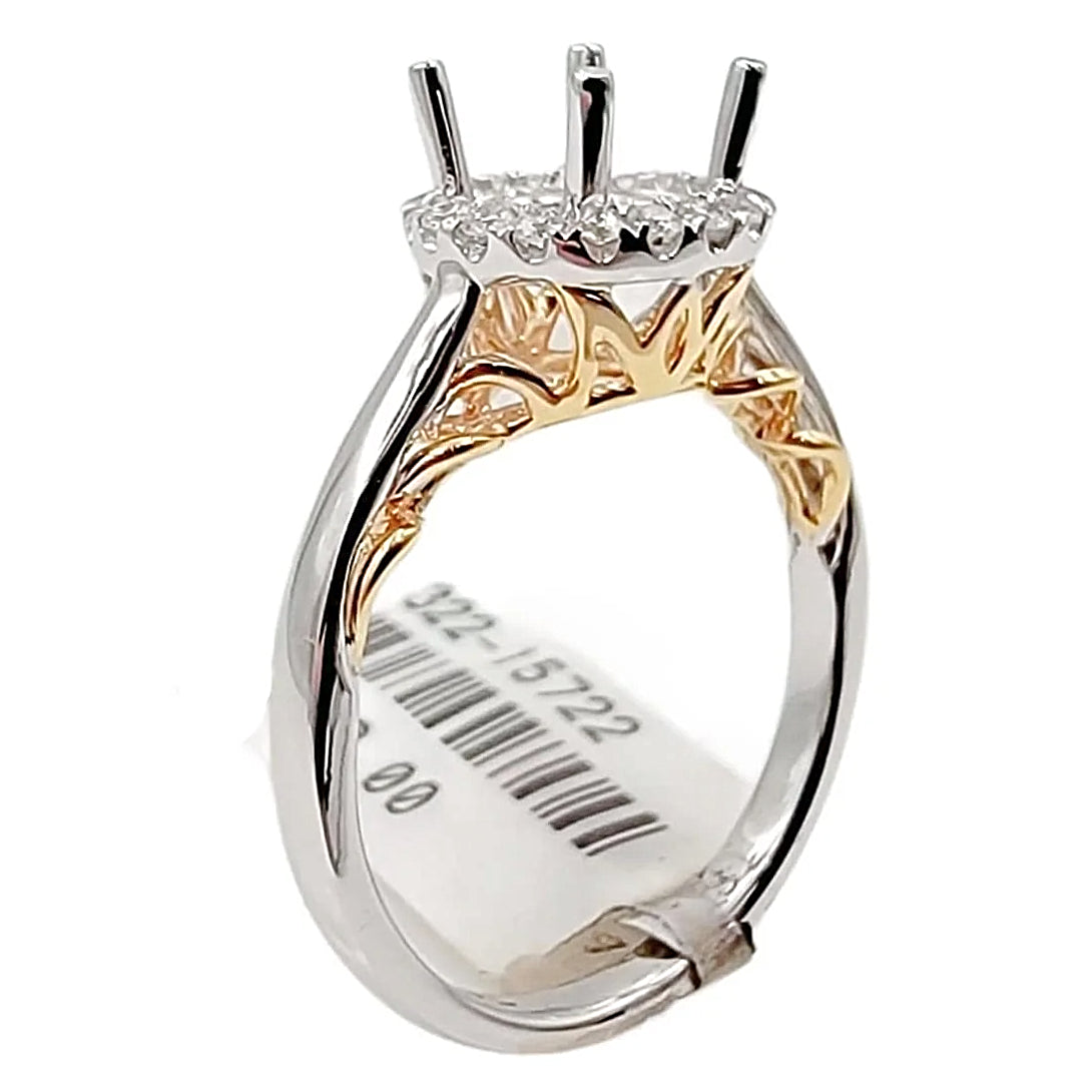 18K White / Rose Gold Setting Engagement Ring.