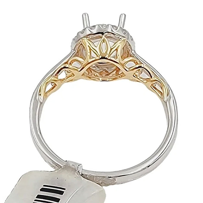 18K White / Rose Gold Setting Engagement Ring.