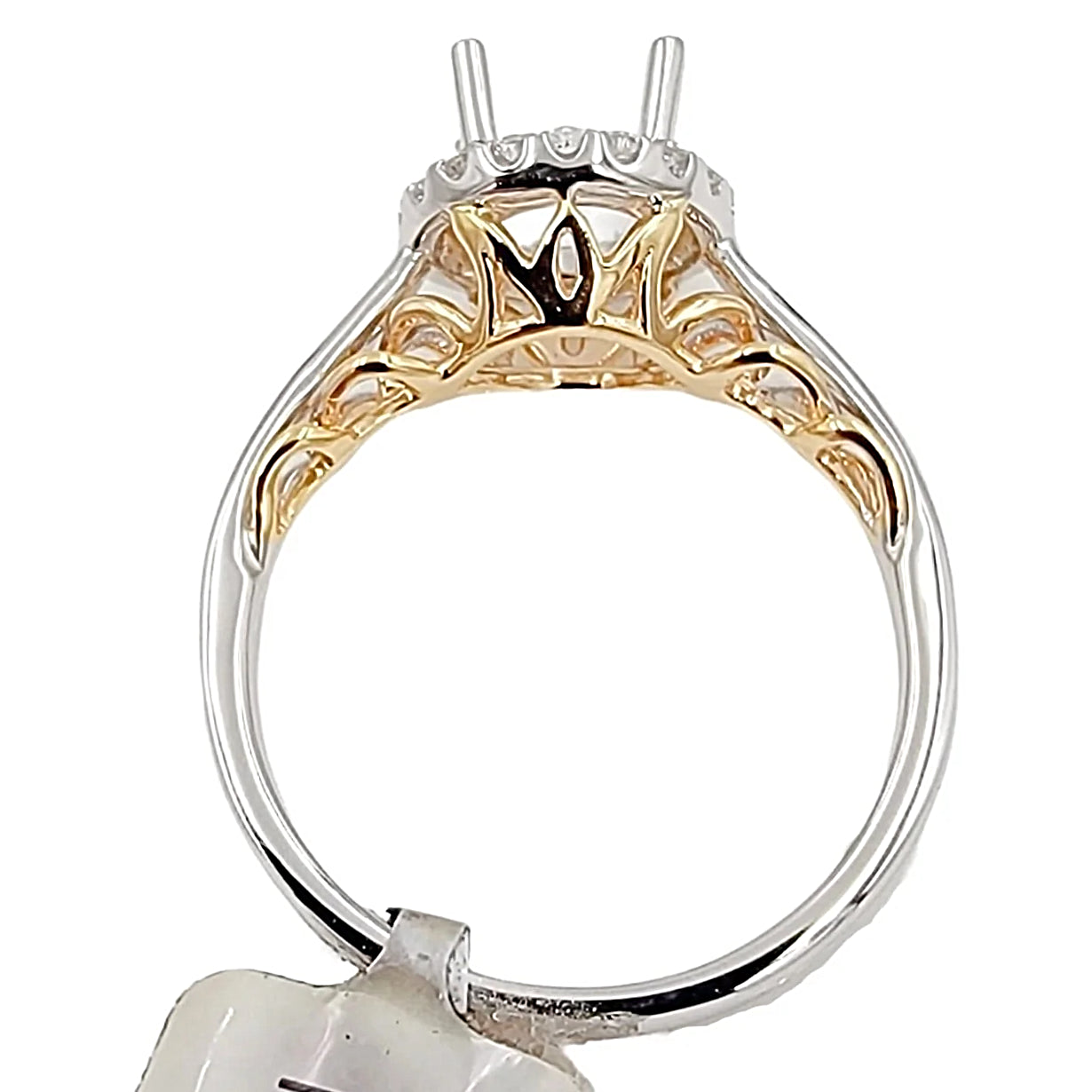 18K White / Rose Gold Setting Engagement Ring.