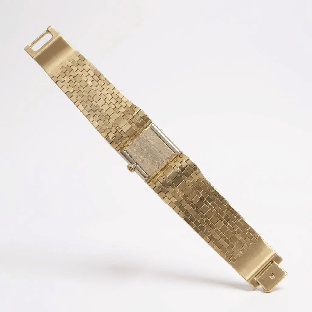 1950's Unisex Rolex 25mm Vintage 14K Yellow Gold Watch with Gold Dial and Gold Mesh Bracelet. (Pre-Owned)