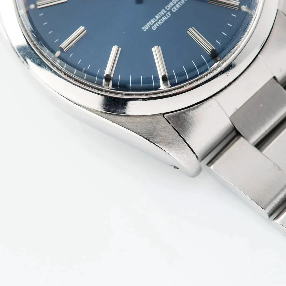 1973 Men's Rolex 35mm Date Vintage Stainless Steel Watch with Blue Dial and Smooth Bezel. (Pre-Owned 1500)