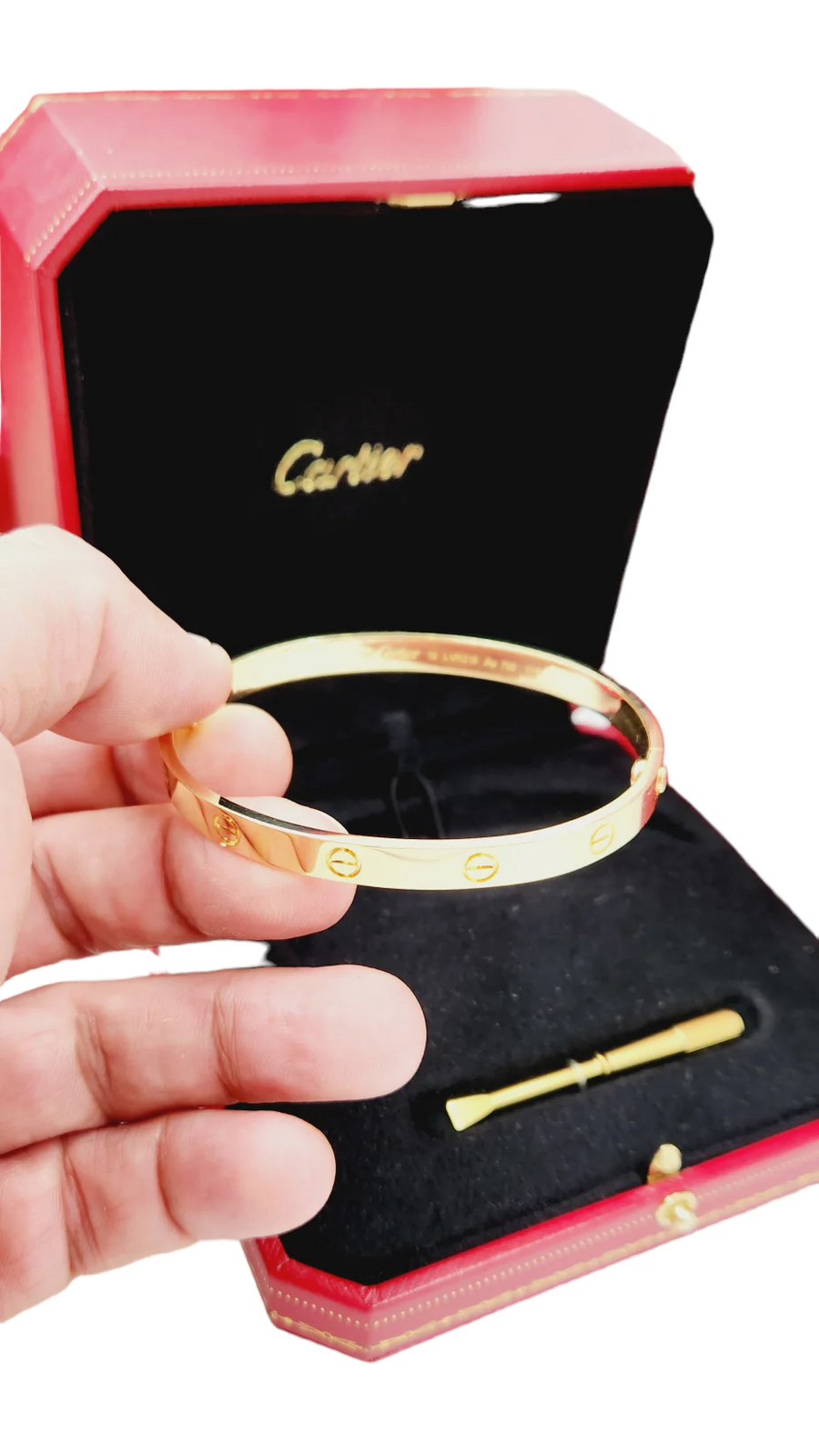 Ladies Cartier Love Bracelet in 18K Yellow Gold - Includes Screwdriver, Cartier Box and Cartier Paper. (Size 19 | B6067517)