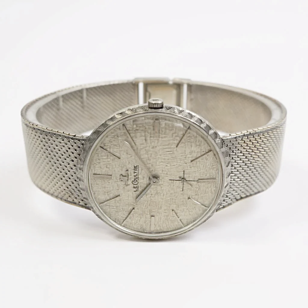Unisex Le Coultre 33mm Vintage 18K White Gold Watch with Silver Dial. (Pre-Owned)