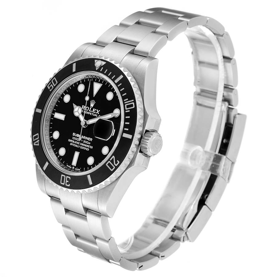 2012 Men's Rolex 40mm Oyster Perpetual Submariner Date Stainless Steel Watch with Black Dial and Black Ceramic Bezel. (Pre-Owned 116610)