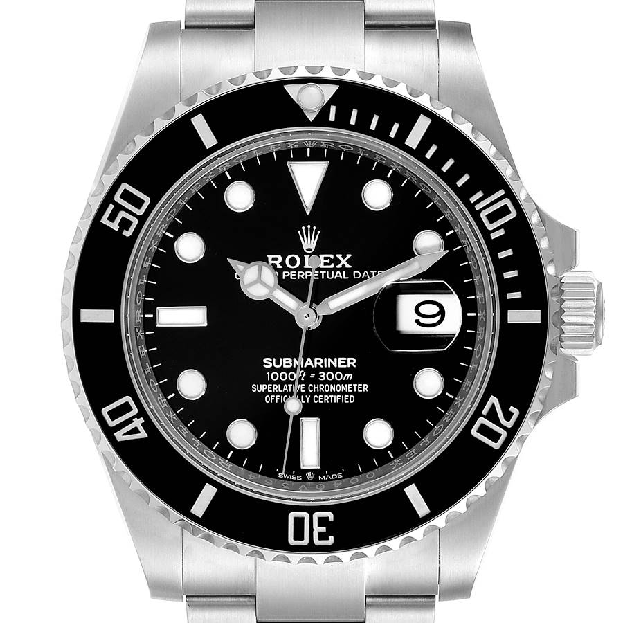 2011 Men's Rolex 40mm Submariner Date Oyster Perpetual Stainless Steel Watch with Black Dial and Black Ceramic Bezel. (Pre-Owned 116610LN)