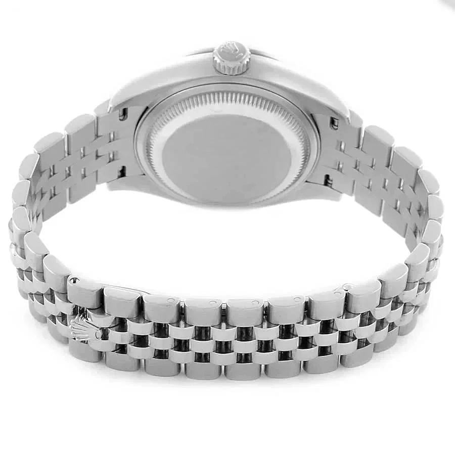 *2022 Ladies Rolex 28mm DateJust Stainless Steel Watch with Silver Dial and Fluted Bezel. (Pre-Owned Box/Card 279160)