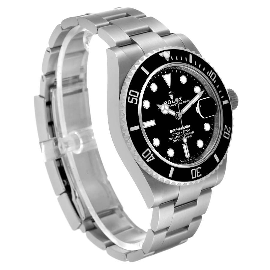*2022 Men's Rolex 41mm Submariner Oyster Perpetual Stainless Steel Watch with Black Dial and Black Bezel. (Pre-Owned 126610)