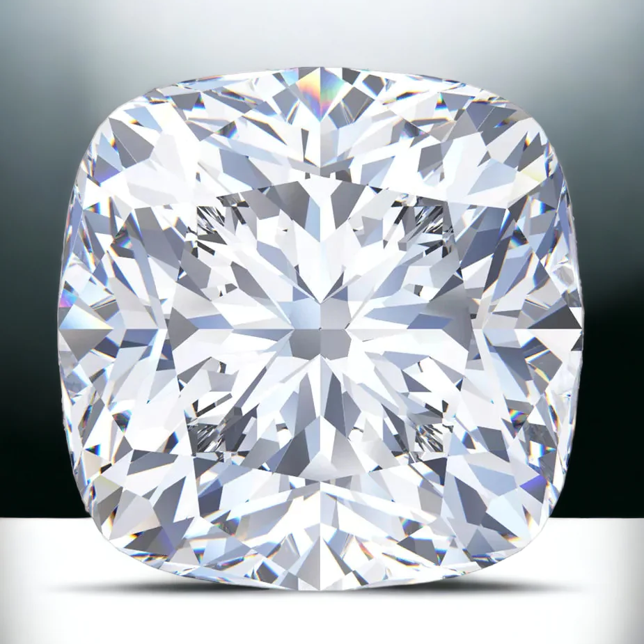 3.20 Carat GIA Certified SI2, Color K, Cushion Cut Natural Diamond.
