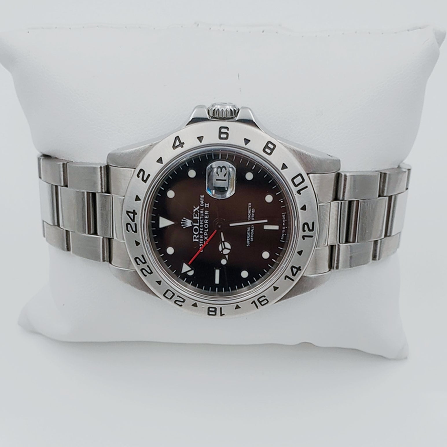 Men's Rolex 40mm Explorer II Stainless Steel Wristwatch w/ Oyster B& & Black Dial. (Pre-Owned)