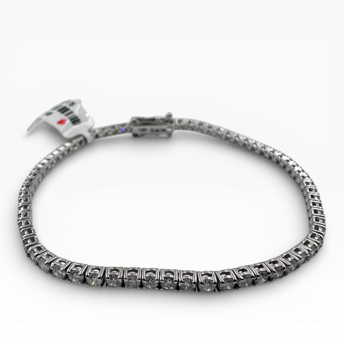 14k White Gold 3.50 Carat Tennis 7.00" Bracelet. (New)
