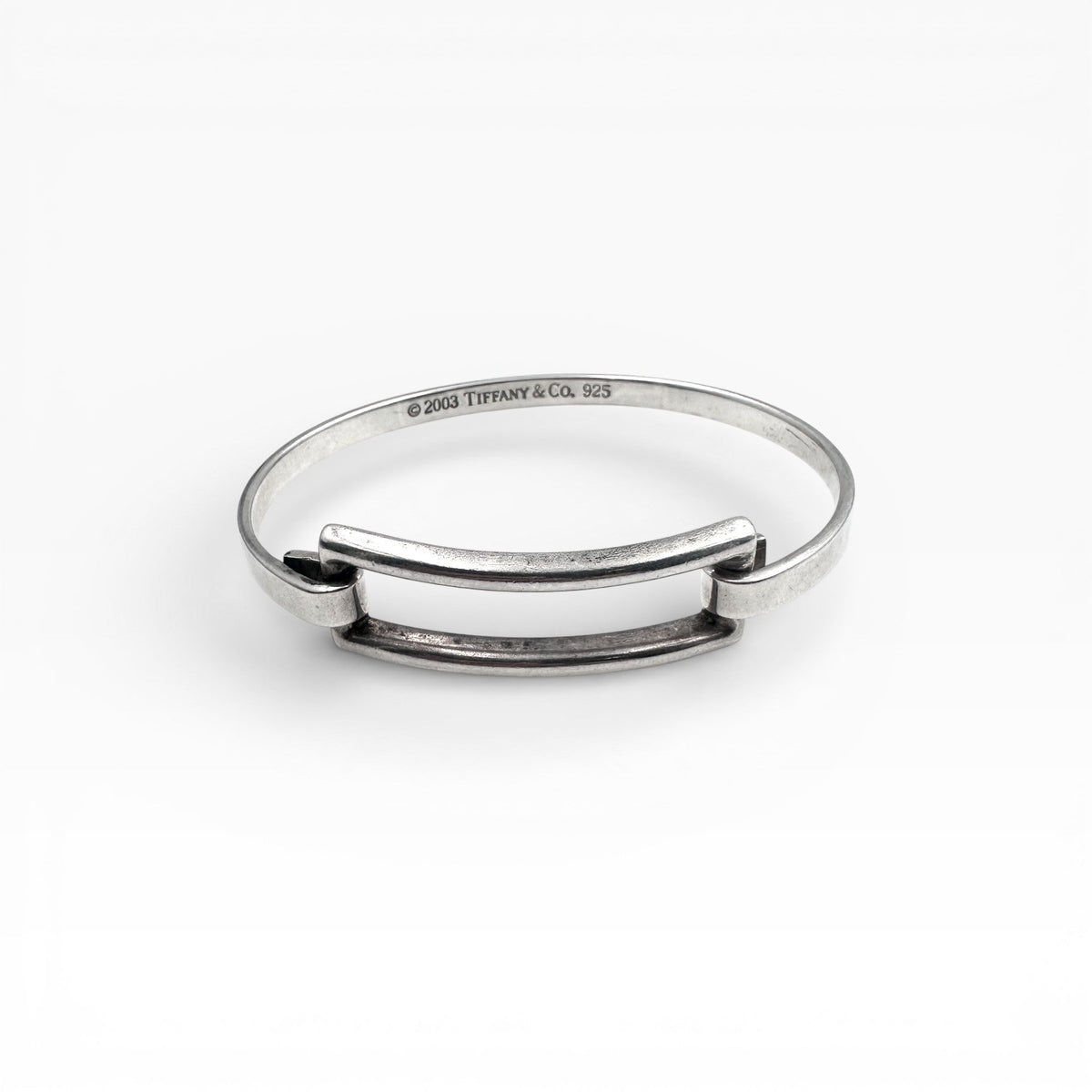 Tiffany & Co. Sterling Silver Open Rectangle 6.25" Bangle Bracelet. (Pre-Owned)