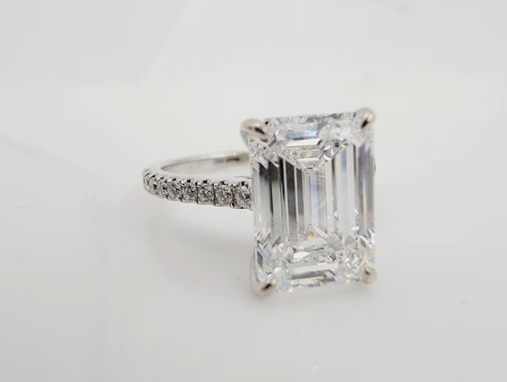 18k White Gold 4.02ct Engagement Ring With Lab Grown Center