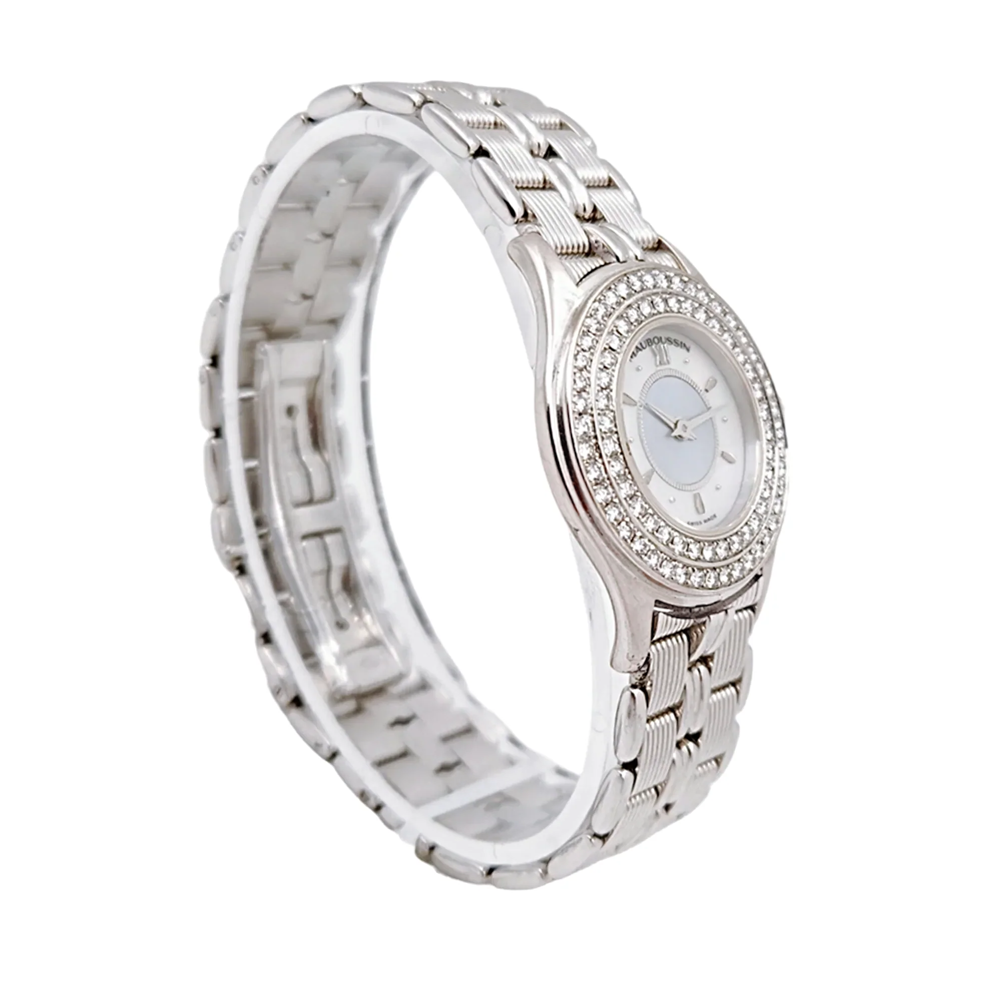 Ladies Mauboussin 26mm - 18K White Gold Watch With Mother of Peal Dial and Diamond Bezel. (Pre-Owned 63683)