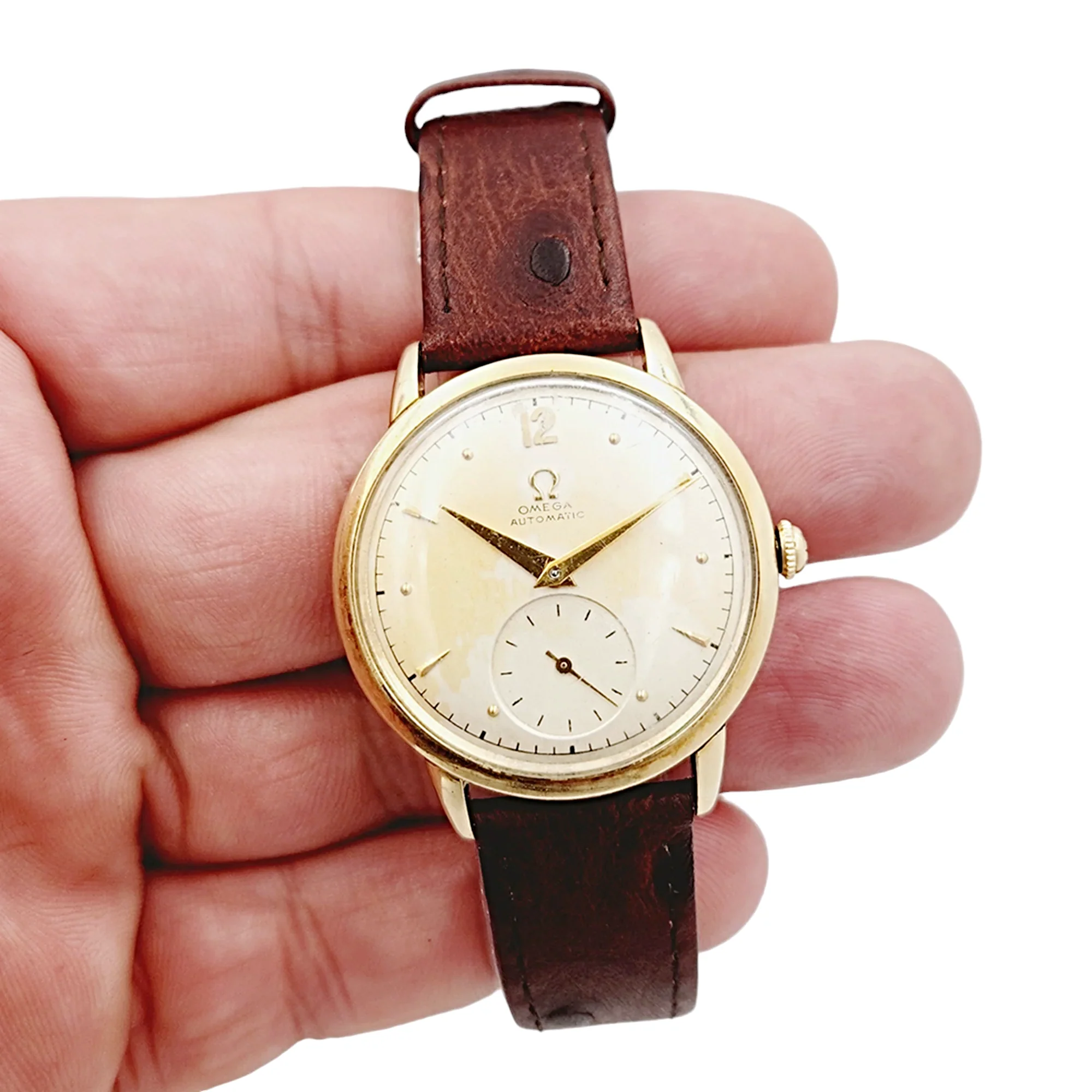 Men's Omega 33mm Vintage 1960's Automatic Yellow Gold Plated Watch with Cream Dial. (Pre-Owned)