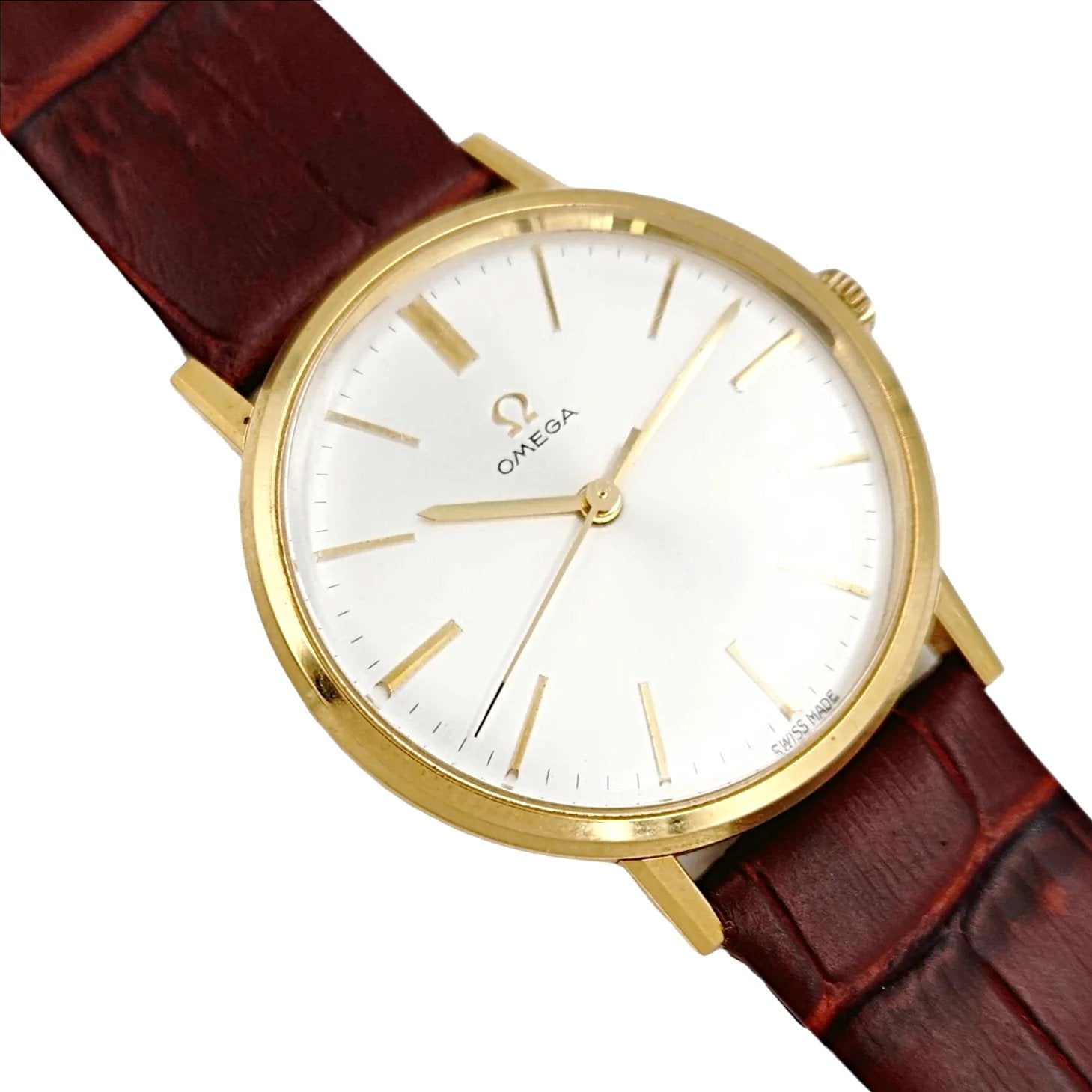 Men's Omega 34mm Vintage 1960's Automatic Yellow Gold Plated Watch with Silver Dial. (Pre-Owned)
