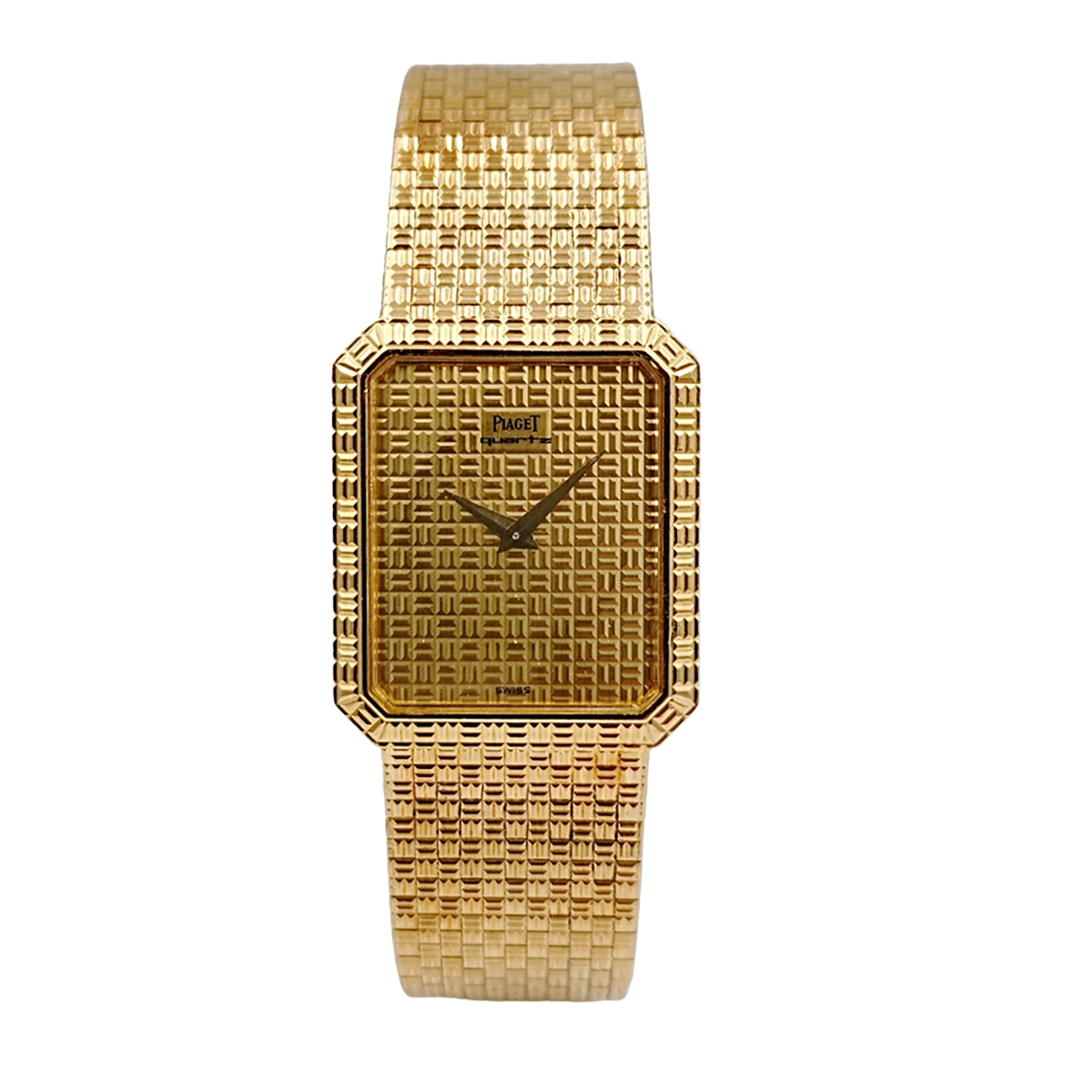 Men's Piaget 24mm x 28mm Vintage 18K Solid Yellow Gold Band Watch with Gold Dial. (Pre-Owned 7141 C5)