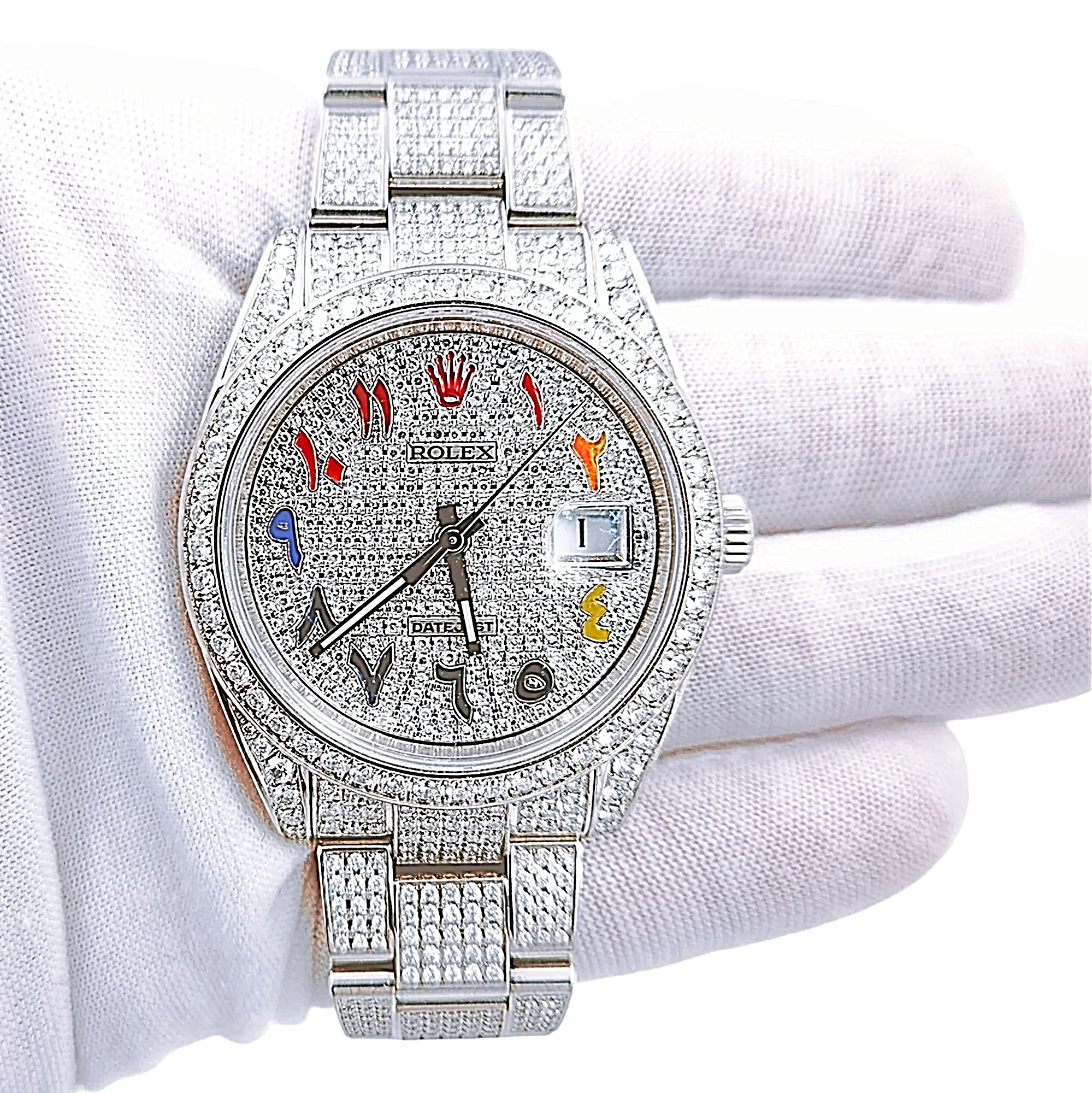 Men's Rolex 40mm DateJust Diamond Bracelet / Stainless Steel Watch with Diamond Dial and Diamond Bezel. (Pre-Owned)