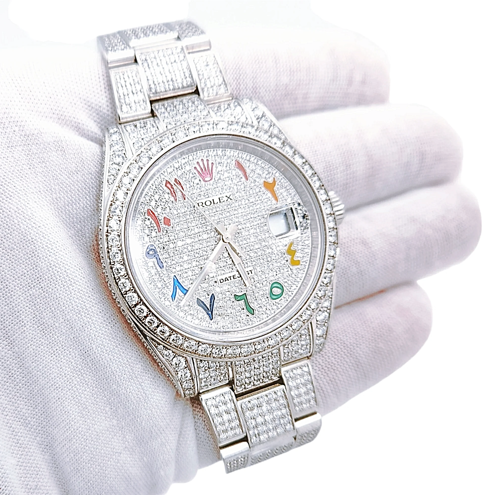 Men's Rolex 40mm DateJust Diamond Bracelet / Stainless Steel Watch with Diamond Dial and Diamond Bezel. (Pre-Owned)