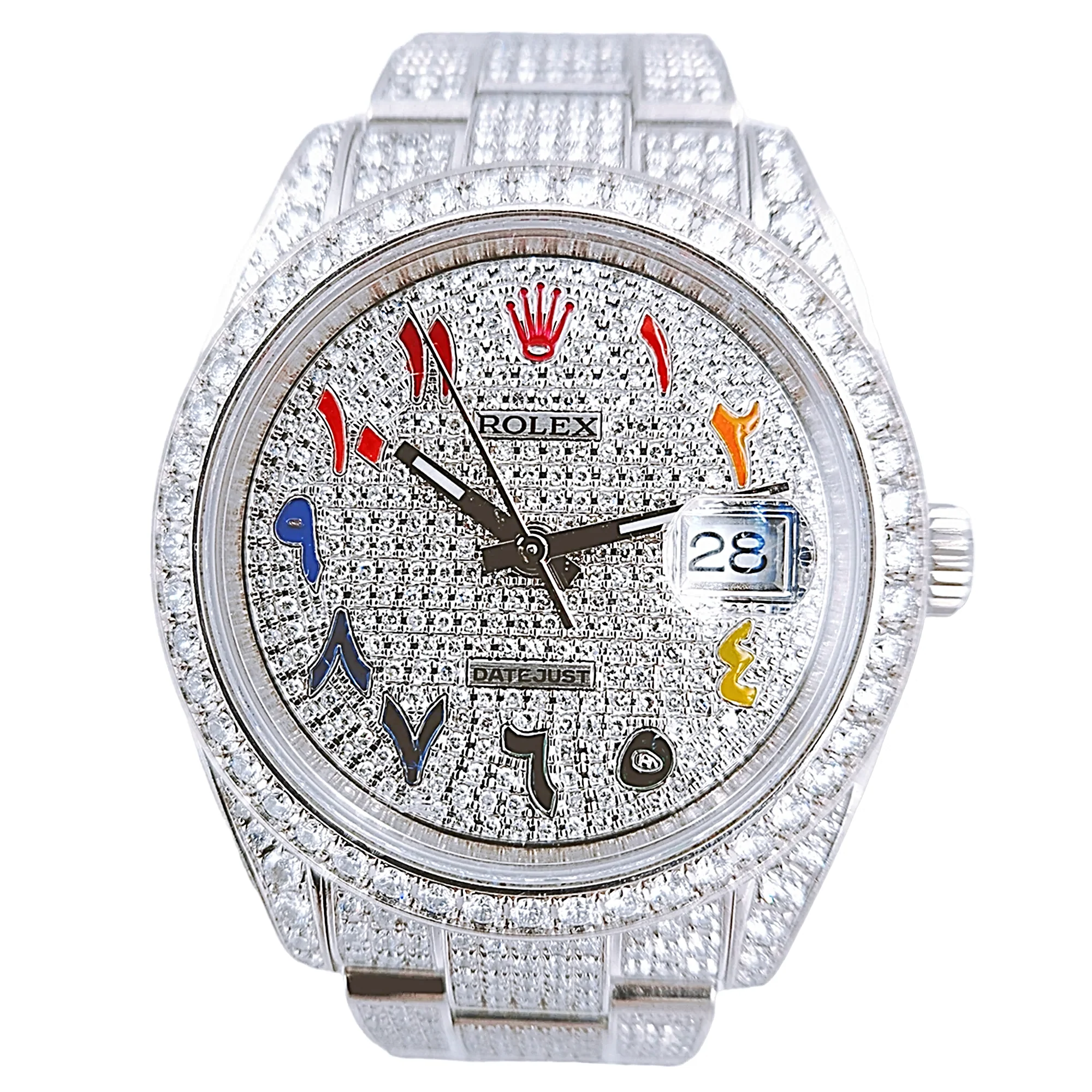 Men's Rolex 40mm DateJust Diamond Bracelet / Stainless Steel Watch with Diamond Dial and Diamond Bezel. (Pre-Owned)