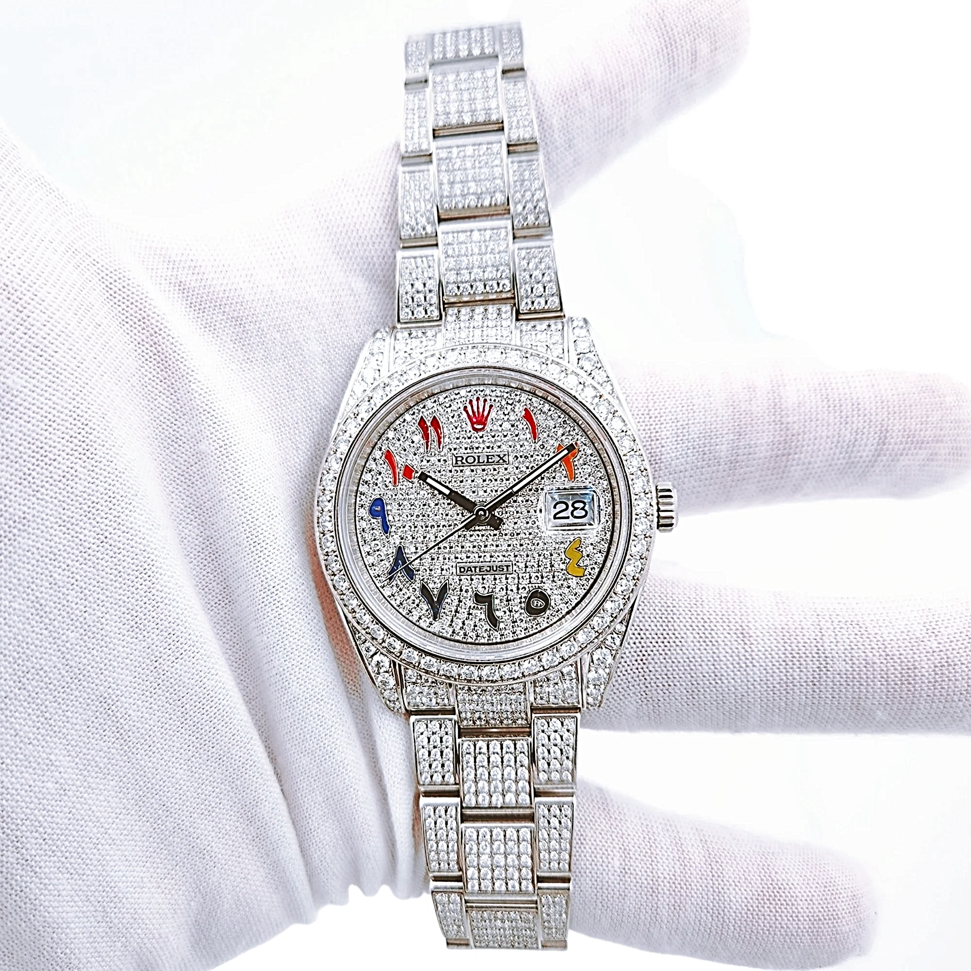 Men's Rolex 40mm DateJust Diamond Bracelet / Stainless Steel Watch with Diamond Dial and Diamond Bezel. (Pre-Owned)