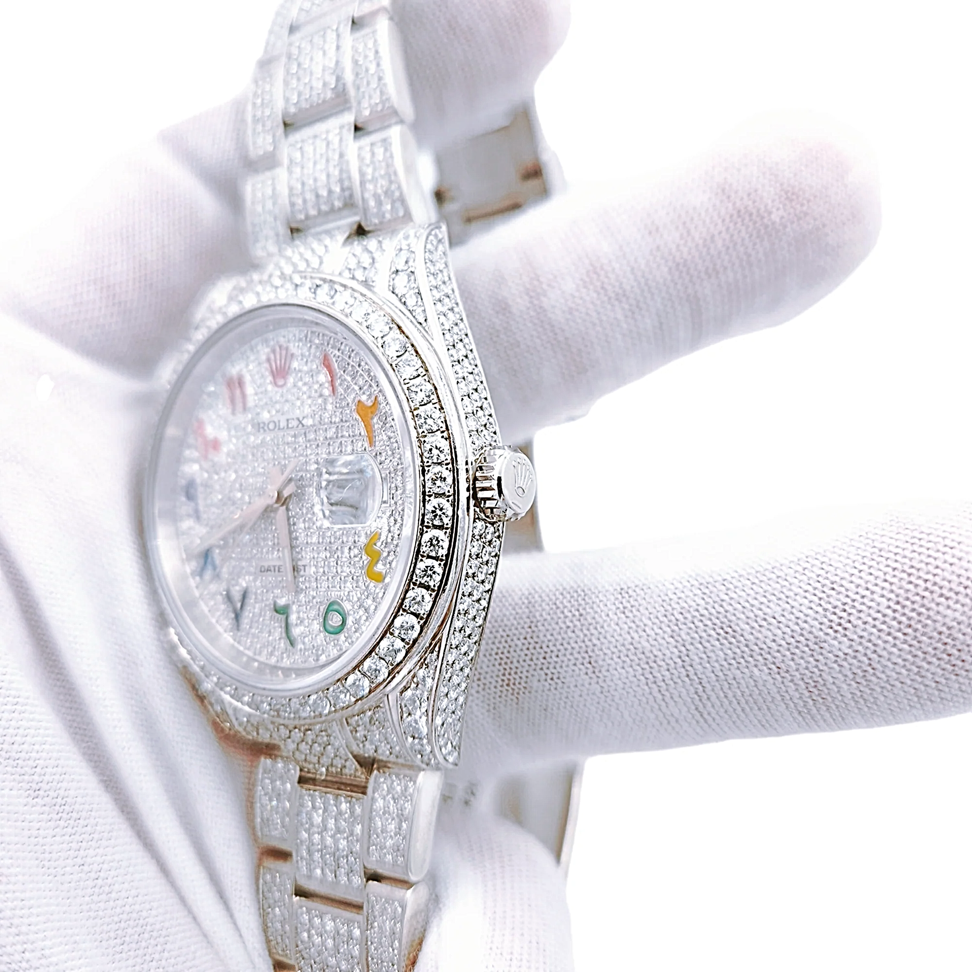 Men's Rolex 40mm DateJust Diamond Bracelet / Stainless Steel Watch with Diamond Dial and Diamond Bezel. (Pre-Owned)
