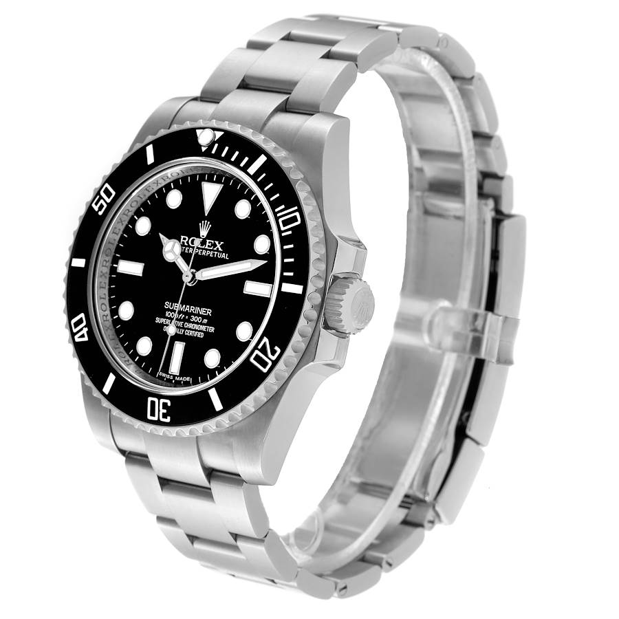 2014 Men's Rolex 40mm Submariner Oyster Perpetual Stainless Steel Watch with Black Dial and Black Bezel. (Pre-Owned 114060)